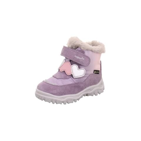 SUPERFIT Husky Geniş Kalıp Gore-Tex Kız Çocuk Cırtlı Kürklü Kar Botu 1-006061-1 (19-23) Lila Süet - 23