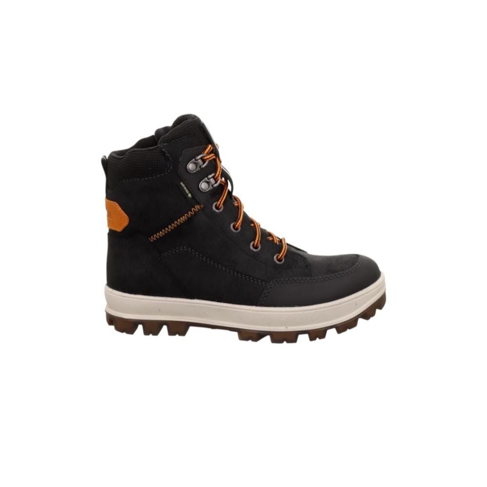 SUPERFIT Tedd Gore-Tex Geniş Kalıp Erkek Çocuk Bağcıklı Fermuarlı Bot 1-800477-2 (36-43) SİYAH TURUNCU DERİ - 37