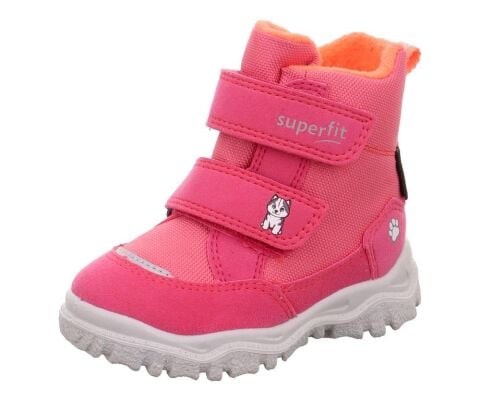 SUPERFIT Husky Orta Genişlik Sympatex Kız Çocuk Cırtlı Kar Botu 1-006047-1 (19-23) Pembe Turuncu Kumaş - 21