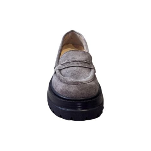 EXTRAFIT Kadın Küçük ve Büyük Numara Kuşaklı Loafer Ayakkabı 6310 Vizon Süet  - 33