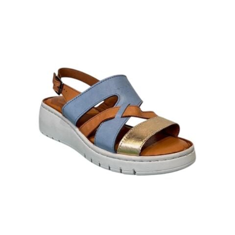 EXTRAFIT Bantlı Kadın Sandalet 8109 Mavi Deri - 36