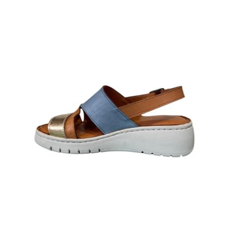 EXTRAFIT Bantlı Kadın Sandalet 8109 Mavi Deri - 36