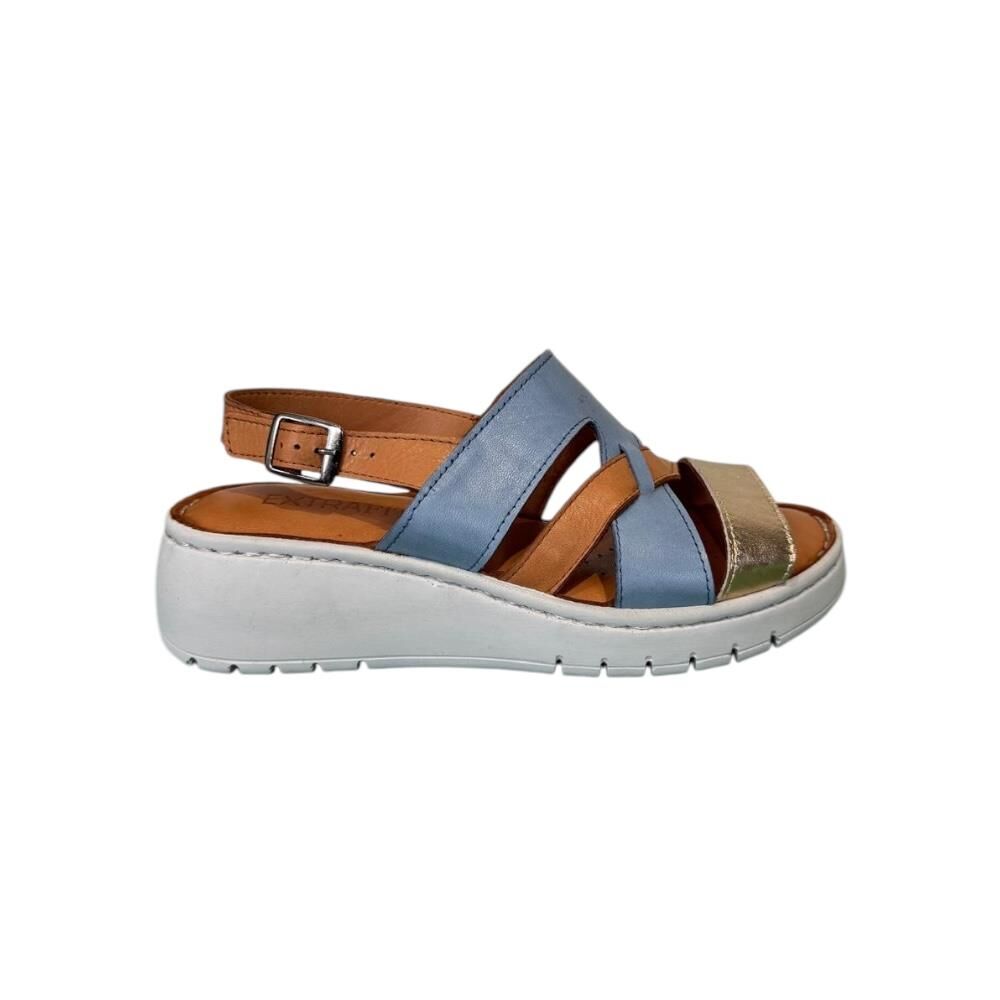 EXTRAFIT Bantlı Kadın Sandalet 8109 Mavi Deri - 38