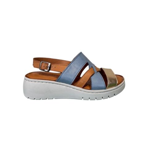 EXTRAFIT Bantlı Kadın Sandalet 8109 Mavi Deri - 39