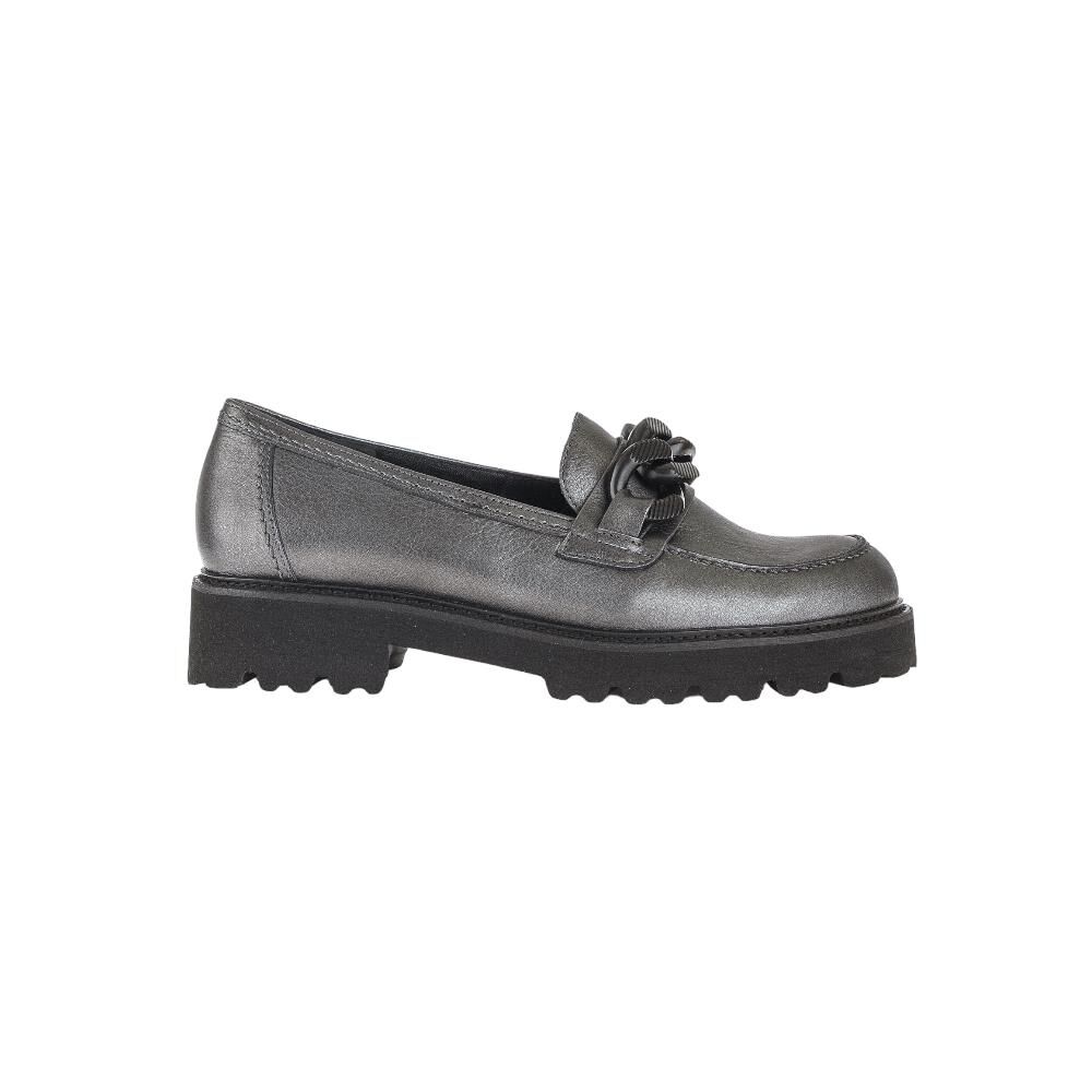 GABOR Best Fitting Kadın Tokalı Loafer Ayakkabı 75.240 GRİ METALİK DERİ - 40