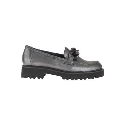 GABOR Best Fitting Kadın Tokalı Loafer Ayakkabı 75.240 GRİ METALİK DERİ - 40