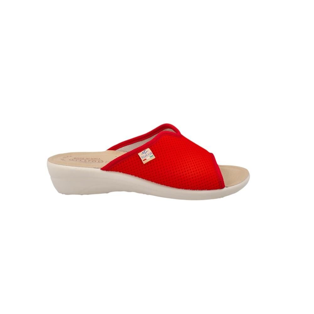 FLY FLOT Cloth Kadın Terlik T4-429 Kırmızı Kumaş - 40