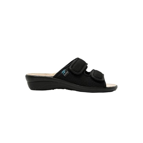 FLY FLOT Slipper İki Cırtlı Kadın Terlik T4-F50 Siyah Kumaş - 37
