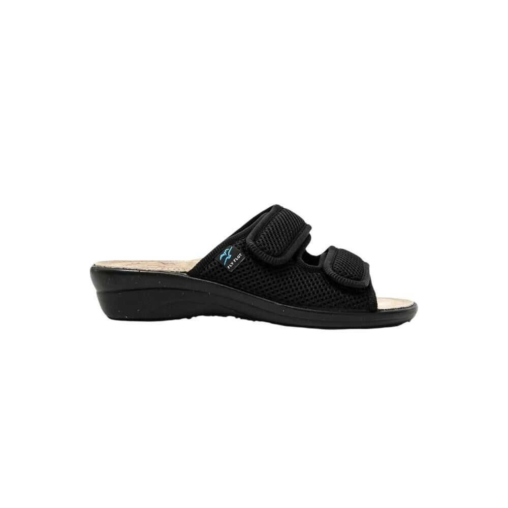 FLY FLOT Slipper İki Cırtlı Kadın Terlik T4-F50 Siyah Kumaş - 39