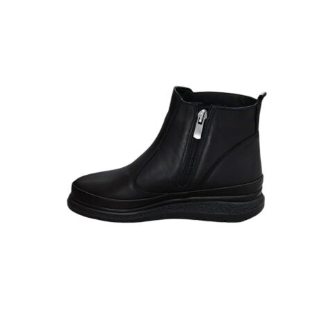 ÇALIŞIR Kadın Fermuarlı Bot B236 Siyah Deri - 41