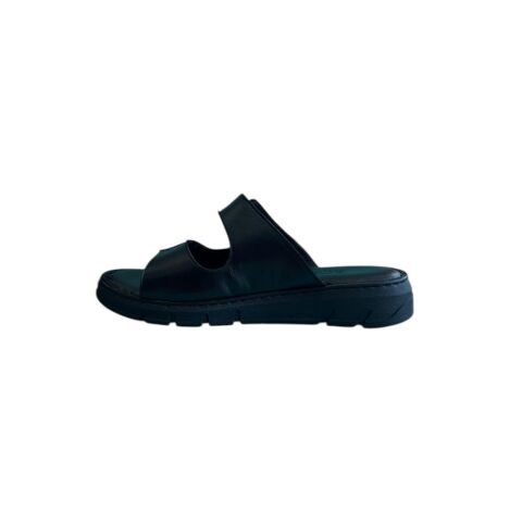 EXTRAFIT Geniş Kalıp (G) İki Cırtlı Terlik 613-24402 Siyah Deri - 38