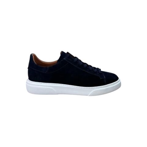 FOOT CAP Geniş Kalıp Erkek Bağcıklı Spor Ayakkabı 2501 Lacivert Süet - 48