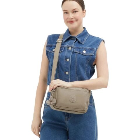 KIPLING Abanu Basic Kadın Çapraz Omuz Çantası KI4208 KOYU BEJ KUMAŞ