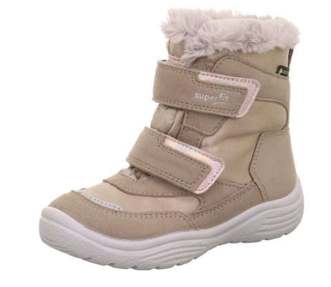 SUPERFIT Crystal Orta Genişlik Gore-Tex Kız Çocuk Cırtlı Kar Botu 1-009091-2 (31-35) Bej Süet Kumaş - 35