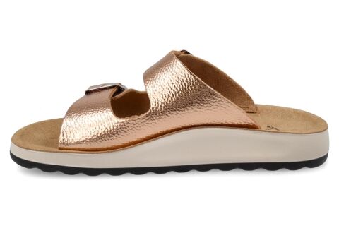 FLY FLOT Slipper Çift Tokalı Kadın Dolgu Topuk Terlik 77 G64 ALTIN METALİK - 39