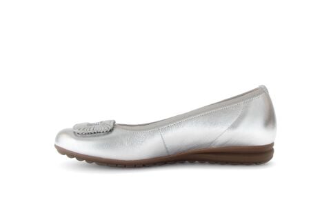 GABOR Comfort Geniş (G) Kalıp Easy Walking Babet 62.623 Gümüş Deri  - 37