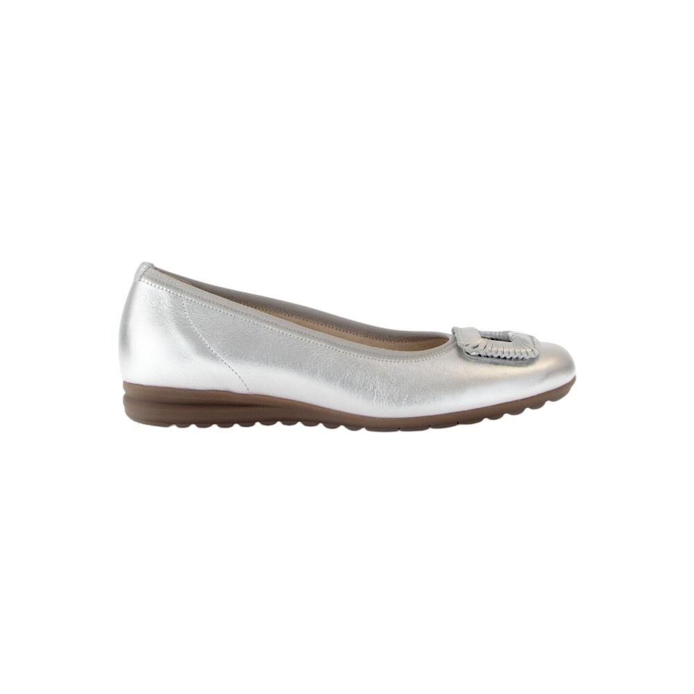 GABOR Comfort Geniş (G) Kalıp Easy Walking Babet 62.623 Gümüş Deri  - 37