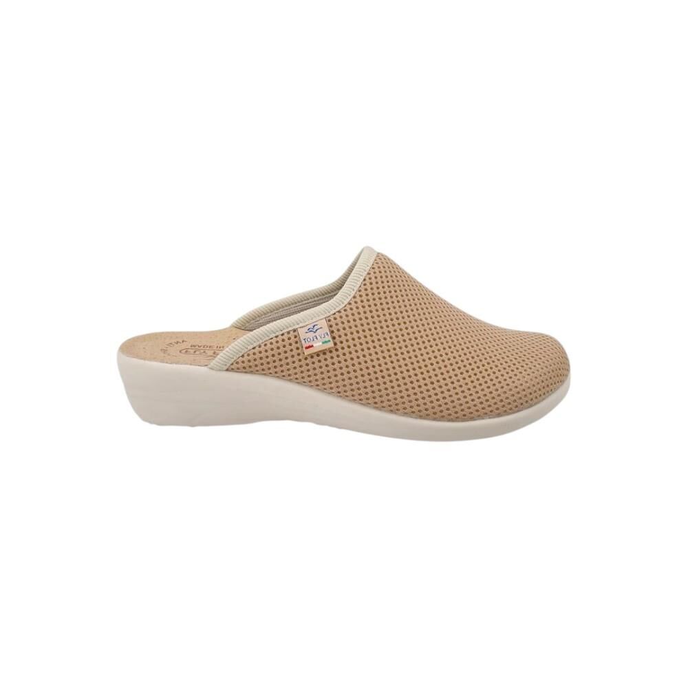 FLY FLOT Cloth Önü Kapalı Kadın Terlik T4-368 BEJ KUMAS - 37