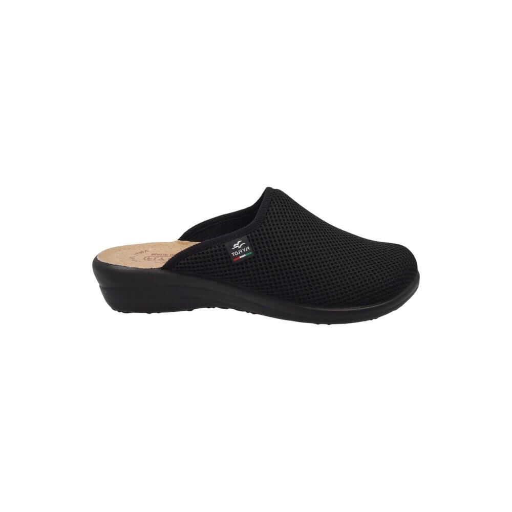 FLY FLOT Cloth Önü Kapalı Kadın Terlik T4-368 Siyah Kumaş - 37