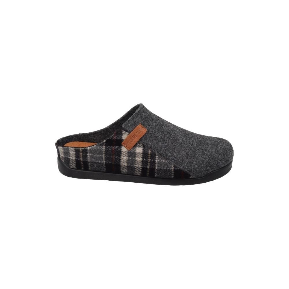FLY FLOT Cloth Erkek Önü Kapalı Terlik 46 749 Koyu Gri Kumaş - 45