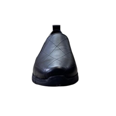 EXTRAFIT Geniş Kalıp Kadın Lastikli Mokasen Ayakkabı 74128-17 Siyah Deri - 42