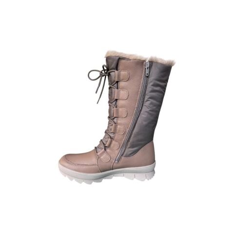 LEGERO Novara Gore-Tex Kadın Bağcıklı Fermuarlı Uzun Kar Botu 2-009901 BEJ DERİ KUMAŞ - 40