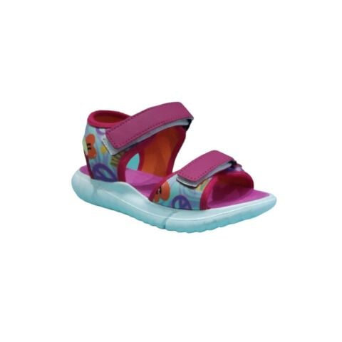 DUDINO Paris Çocuk Kız Cırtlı Sandalet PEMBE DESENLI KUMAS - 34
