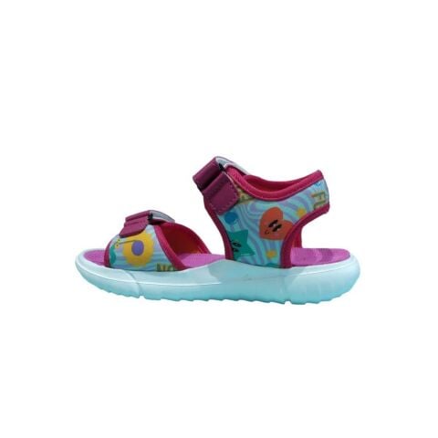 DUDINO Paris Çocuk Kız Cırtlı Sandalet PEMBE DESENLI KUMAS - 34