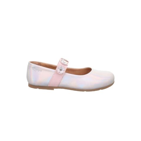 SUPERFIT Flair Ballerina Orta Genişlik Kız Çocuk Lastik Bantlı Babet Ayakkabı 1-001020-2 (31-35) Gümüş Deri  - 35