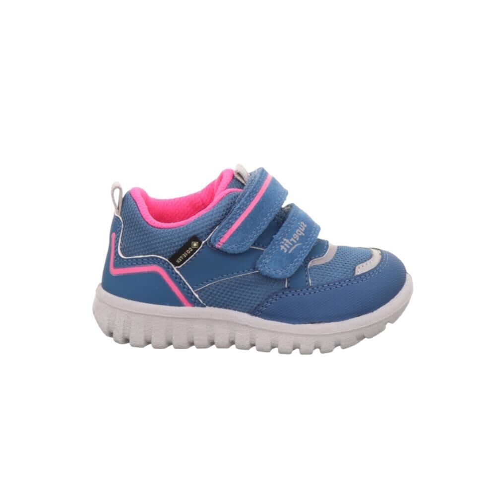 SUPERFIT Sport7 Mini Medium Gore-Tex Kız Cırtlı Spor Ayakkabı 1-006200-3 (31-35) Mavi Pembe Kumaş - 31