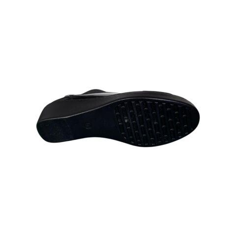 EXTRAFIT Geniş Kalıp Kadın Lastikli Dolgu Topuk Ayakkabı 74220-78 Siyah Rugan - 41