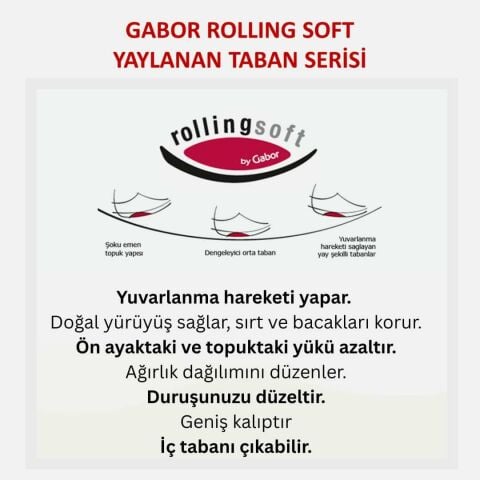 GABOR Geniş (G) Kalıp Rolling Soft Kadın Bağcıklı Fermuarlı Spor Ayakkabı 76.957