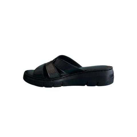 EXTRAFIT Geniş Kalıp Terlik 25041-2426 Siyah Deri - 36