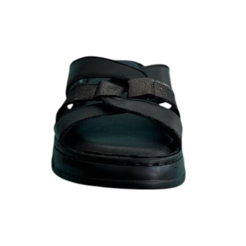 EXTRAFIT Geniş Kalıp Terlik 25041-2426 Siyah Deri - 36