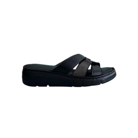 EXTRAFIT Geniş Kalıp Terlik 25041-2426 Siyah Deri - 37
