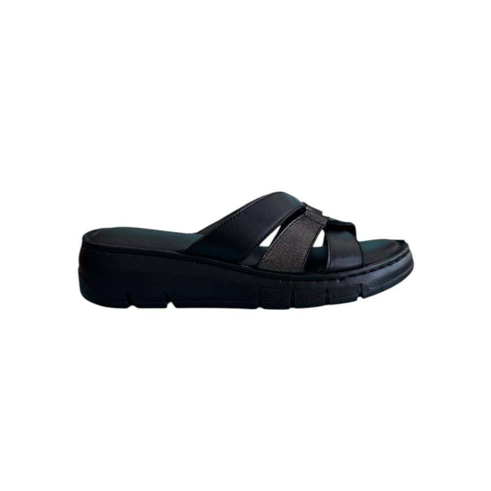 EXTRAFIT Geniş Kalıp Terlik 25041-2426 Siyah Deri - 38