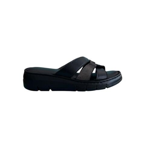 EXTRAFIT Geniş Kalıp Terlik 25041-2426 Siyah Deri - 41