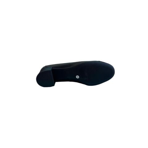 EXTRAFIT Kadın Fiyonklu Alçak Topuklu Ayakkabı 73186 Siyah Deri - 41