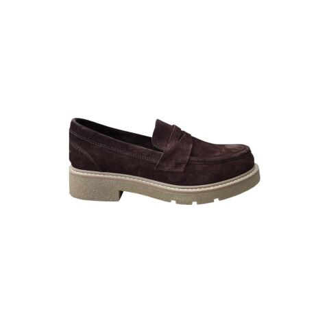RACHEL Kadın Kuşaklı Kalın Tabanlı Loafer Ayakkabı 25-102 Kahve Süet - 40
