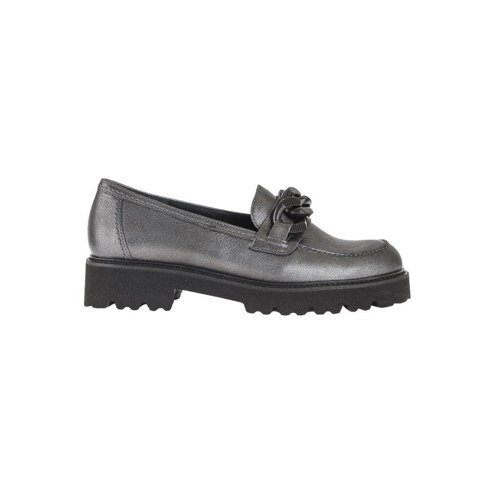 GABOR Best Fitting Kadın Tokalı Loafer Ayakkabı 75.240 GRİ METALİK DERİ - 37