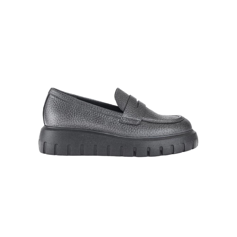 GABOR Best Fitting Kadın Kuşaklı Kalın Tabanlı Loafer Ayakkabı 75.300 GRİ METALİK DERİ - 42